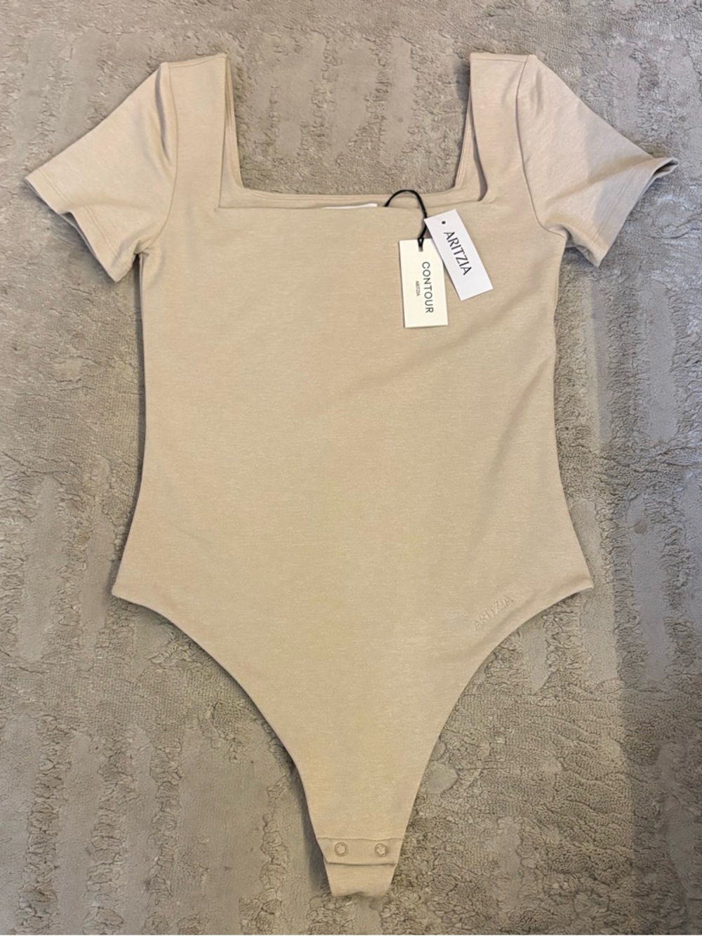 Aritzia Contour Square Neck Bodysuit - Heather Oat Beige
